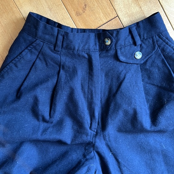 Wool high waisted navy pants - Picture 3 of 4